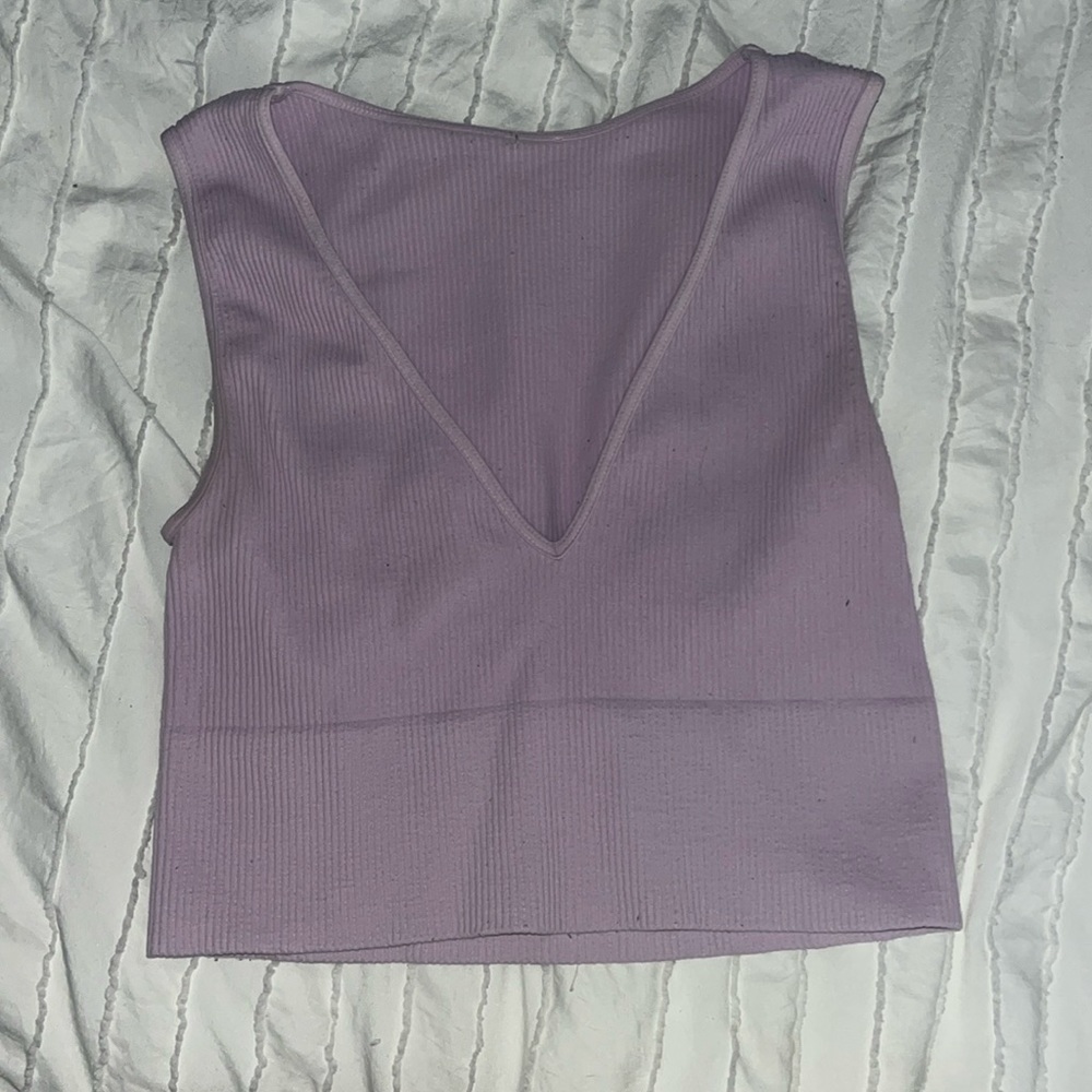 garage purple v neck tank